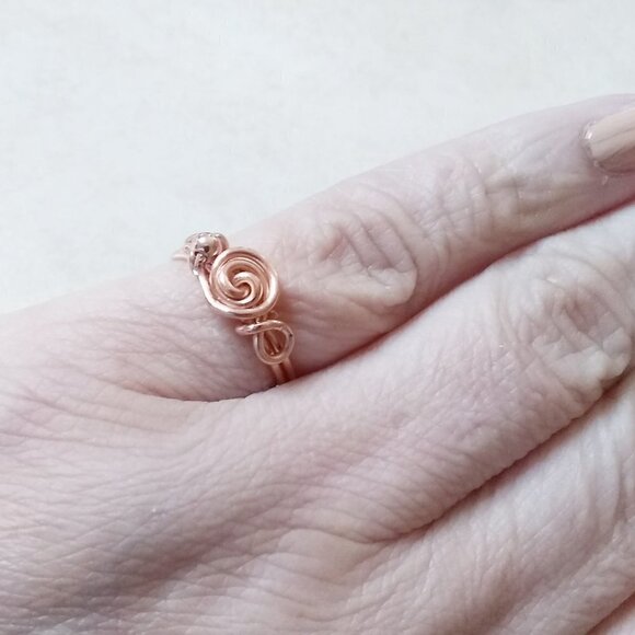 Handmade! Unique + Eclectic ~ Copper Wire Wrapped Ring - Sz 6! No Two Are Alike! - Picture 2 of 7